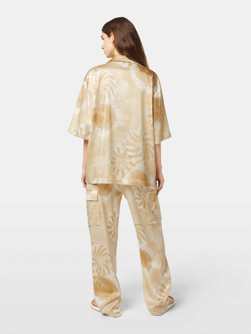 Maison Scotch - Satin Printed SS Shirt - Abstract Sun Sand