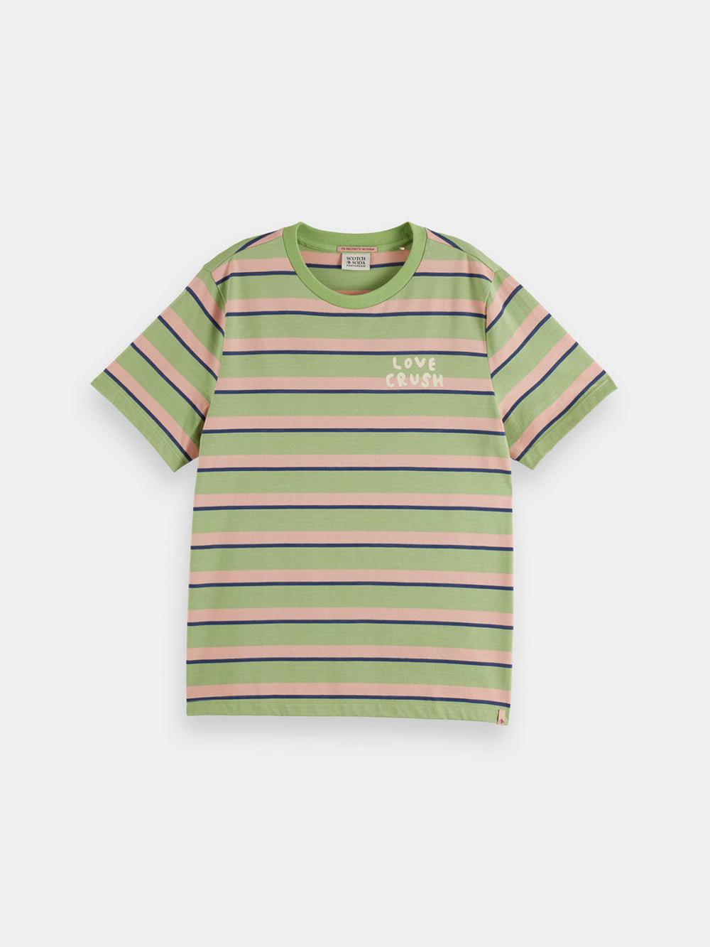 Maison Scotch - Yarn Dye Striped Tee - Pistacchio/Peach