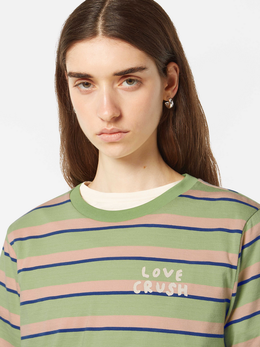 Maison Scotch - Yarn Dye Striped Tee - Pistacchio/Peach