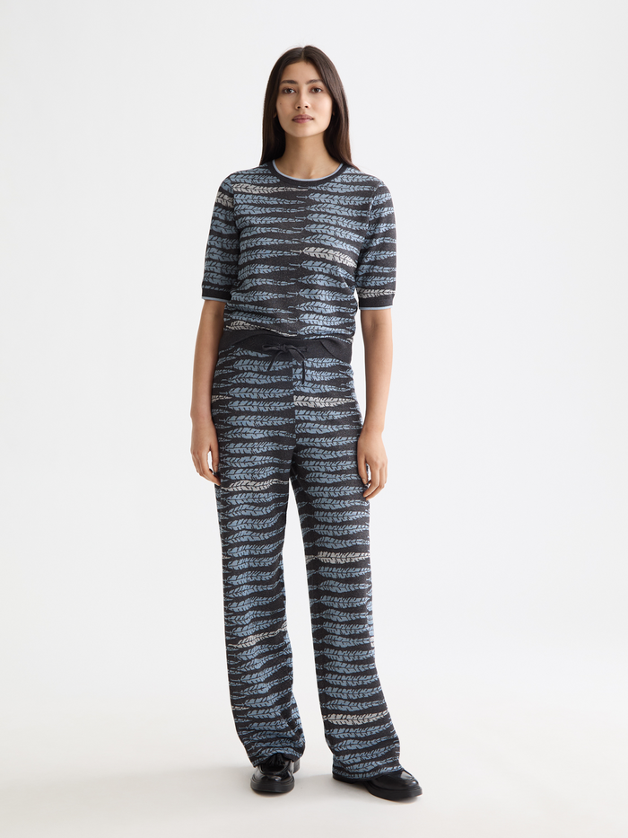 Maison Scotch - Lurex Jacquard Tee - Charcoal Art