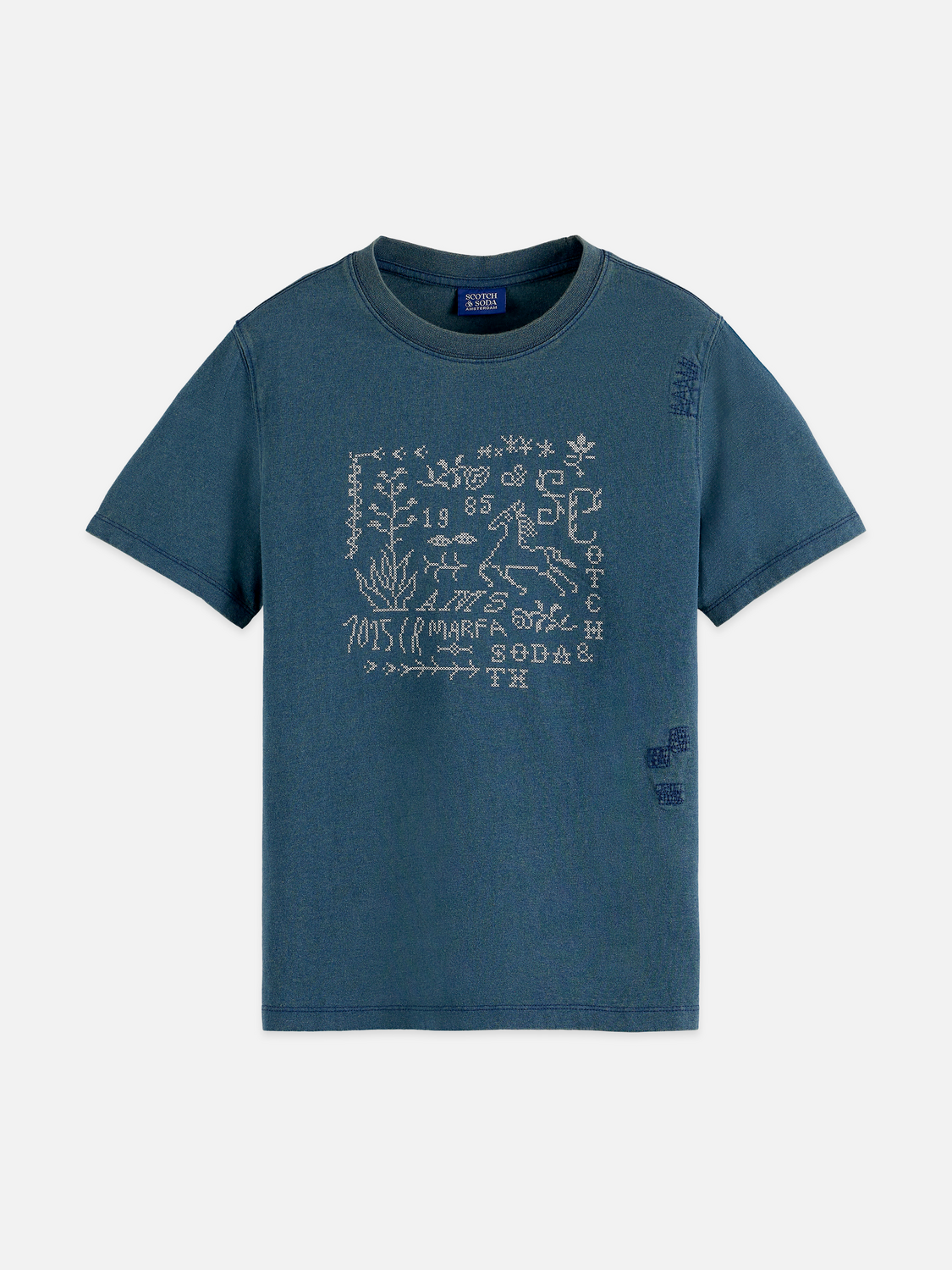 Maison Scotch - Graphic Regular Fit Tee - Indigo