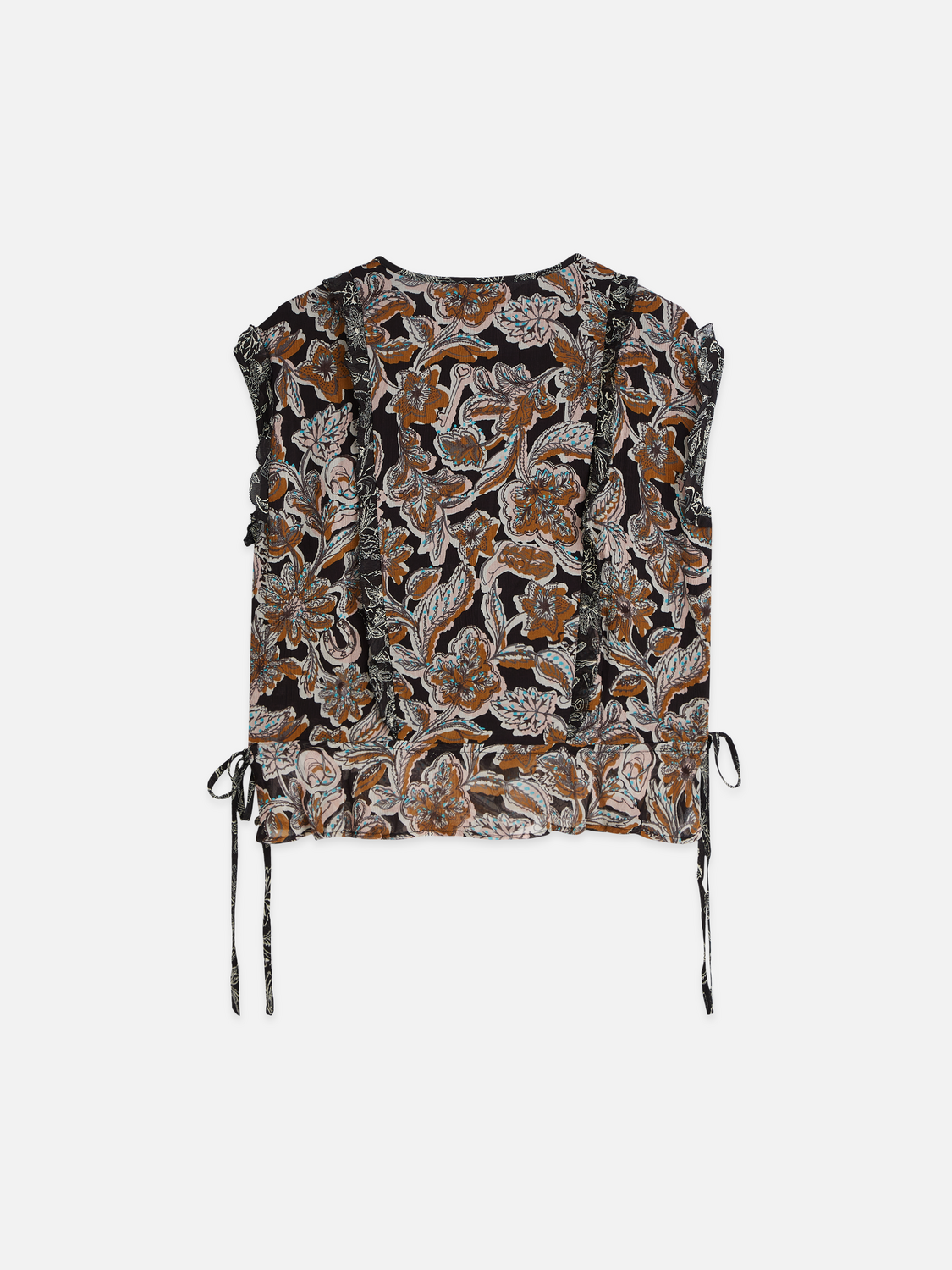 Maison Scotch - Printed Chiffon Ruffle Top - Lucky Bandana Multi Meteorite