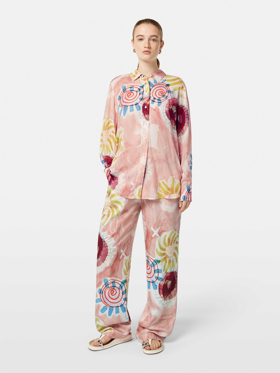 Maison Scotch - Printed Relaxed Fit Shirt - Abstract Sun Pink