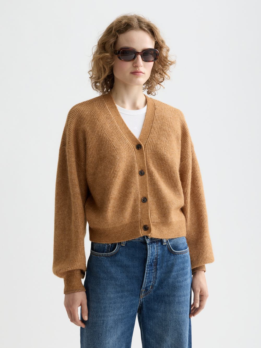 Maison Scotch - Essential Fuzzy Cardigan - Tobacco Melange