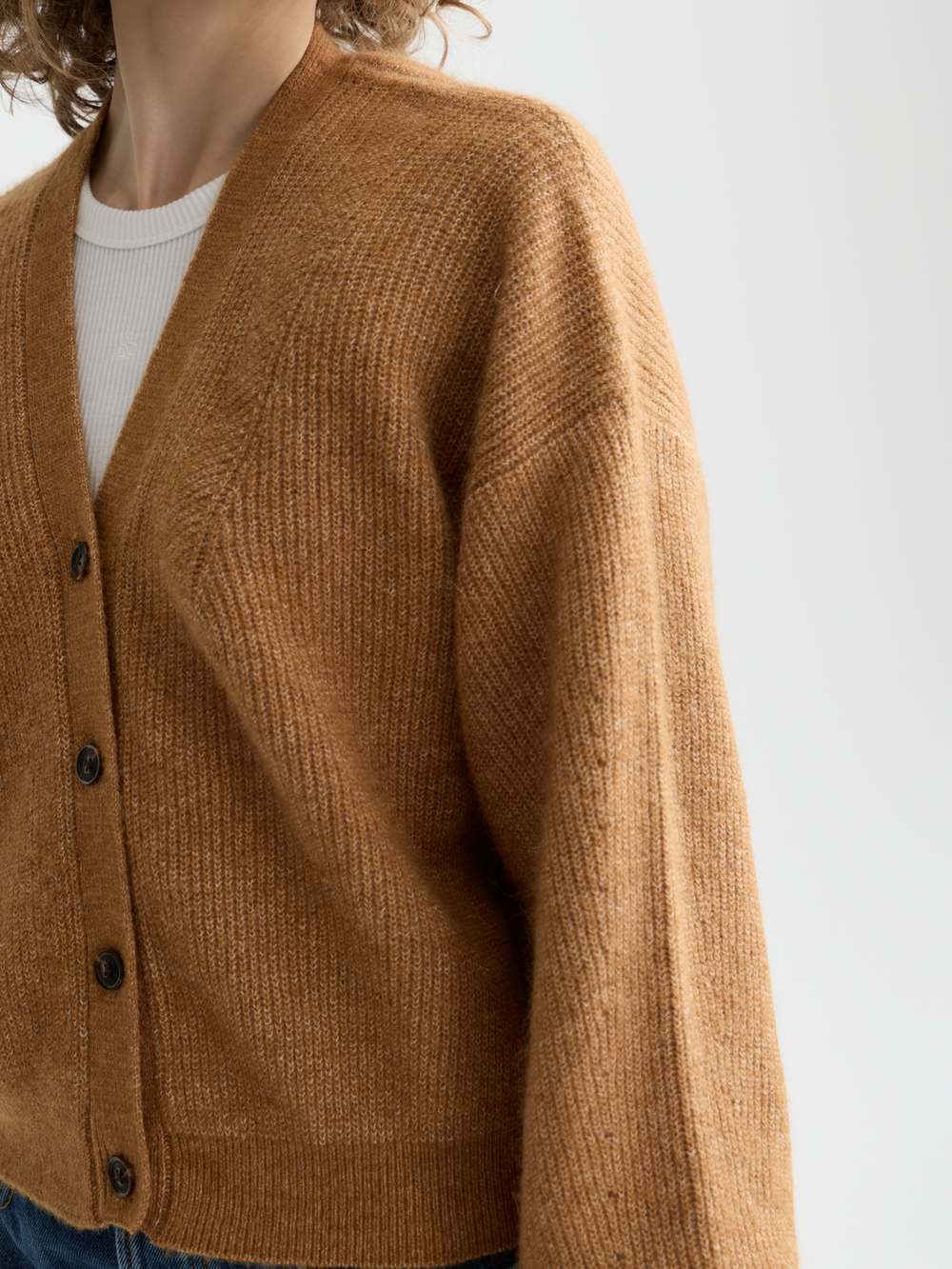 Maison Scotch - Essential Fuzzy Cardigan - Tobacco Melange