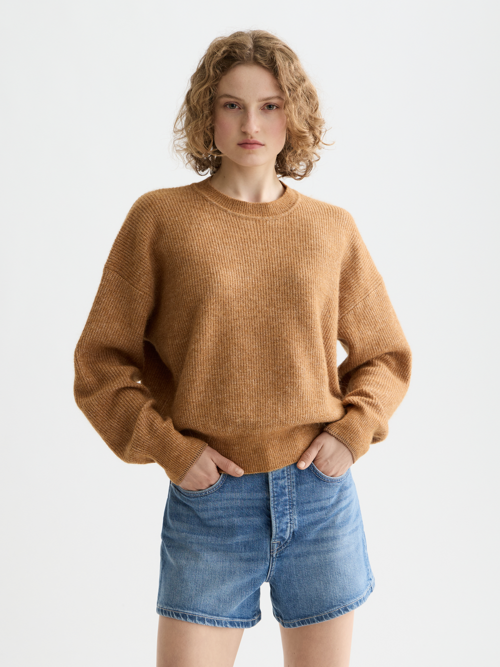 Maison Scotch - Essential Fuzzy Crewneck Pullover - Tobacco Melange