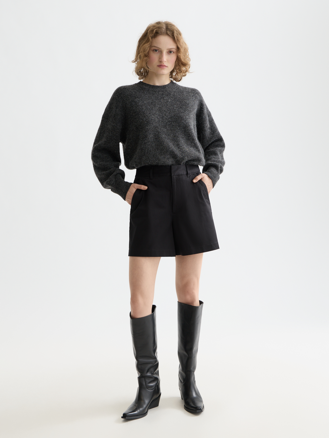 Maison Scotch - Essential Fuzzy Crewneck Pullover - Charcoal Melange