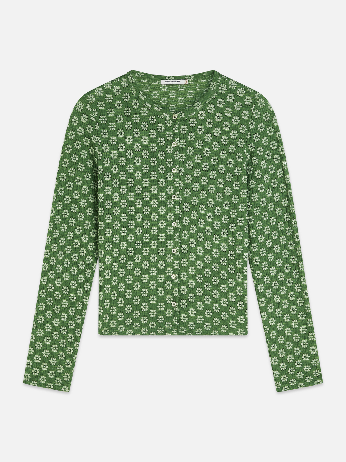 Maison Scotch - Structured Button Up LS Tee - Garden Green