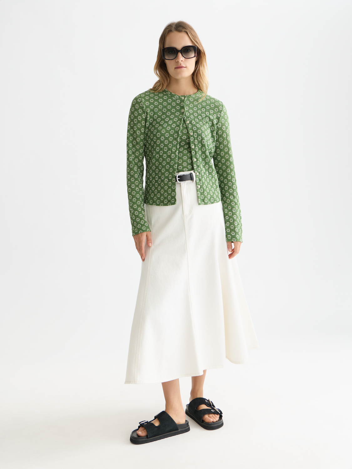 Maison Scotch - Structured Button Up LS Tee - Garden Green