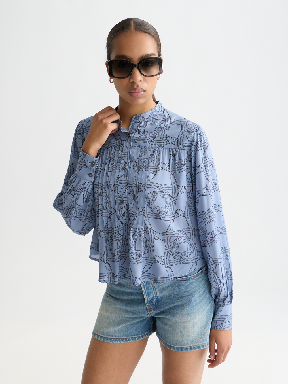 Maison Scotch - Pintuck Blouse - Horseshoes Infinity