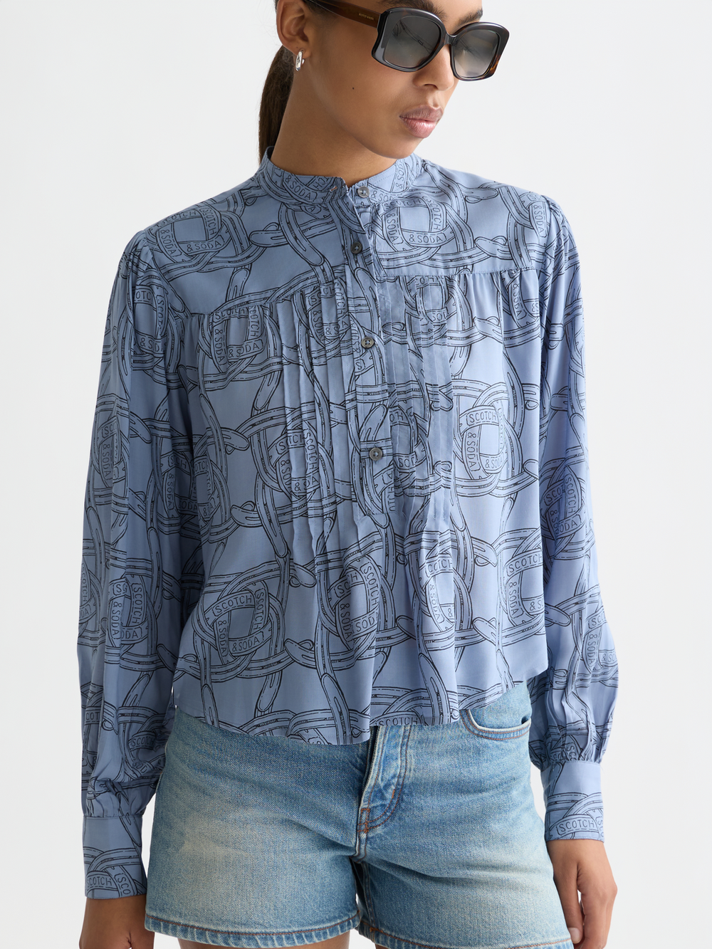 Maison Scotch - Pintuck Blouse - Horseshoes Infinity