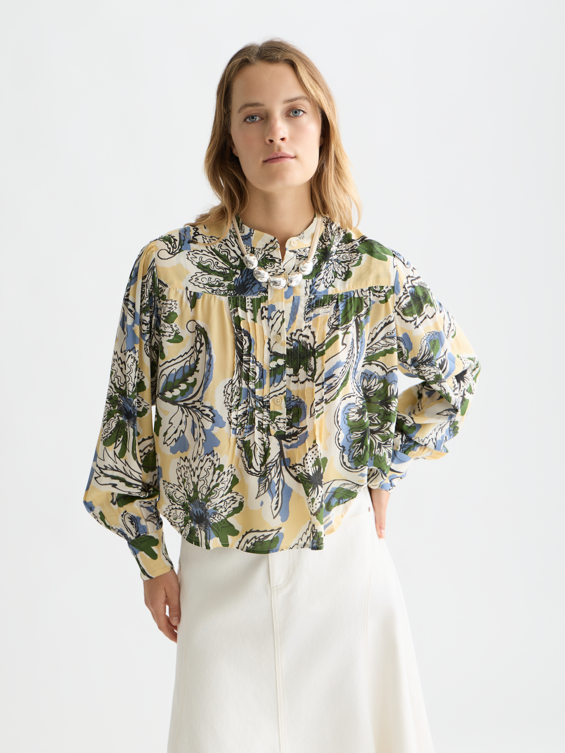 Maison Scotch - Pintuck Blouse - Lucky Bandana Multi
