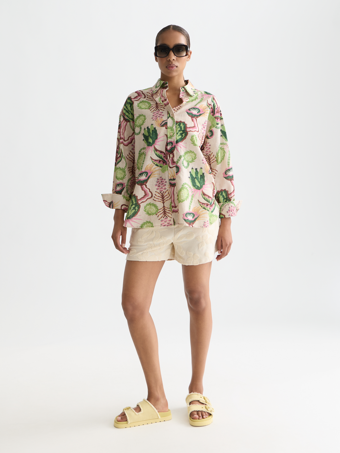 Maison Scotch - Linen Blend Printed Shirt - Desert Floral Canyon Clay