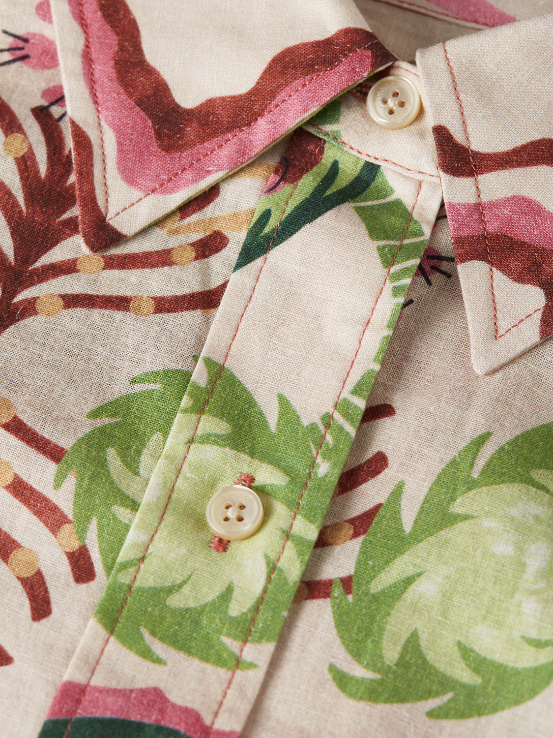 Maison Scotch - Linen Blend Printed Shirt - Desert Floral Canyon Clay