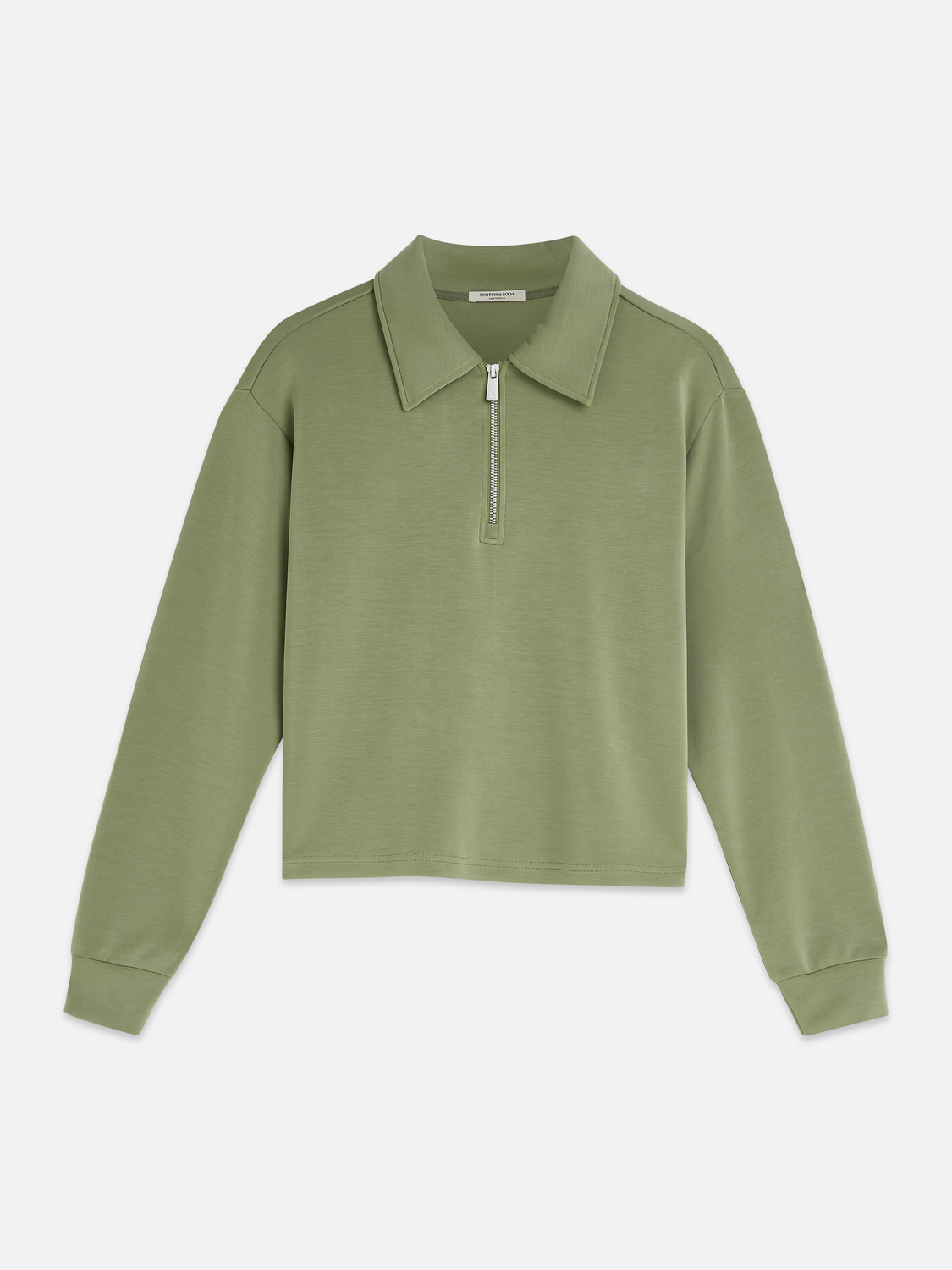 Maison Scotch - Quarter Zip Tencel Sweatshirt - Oil Green