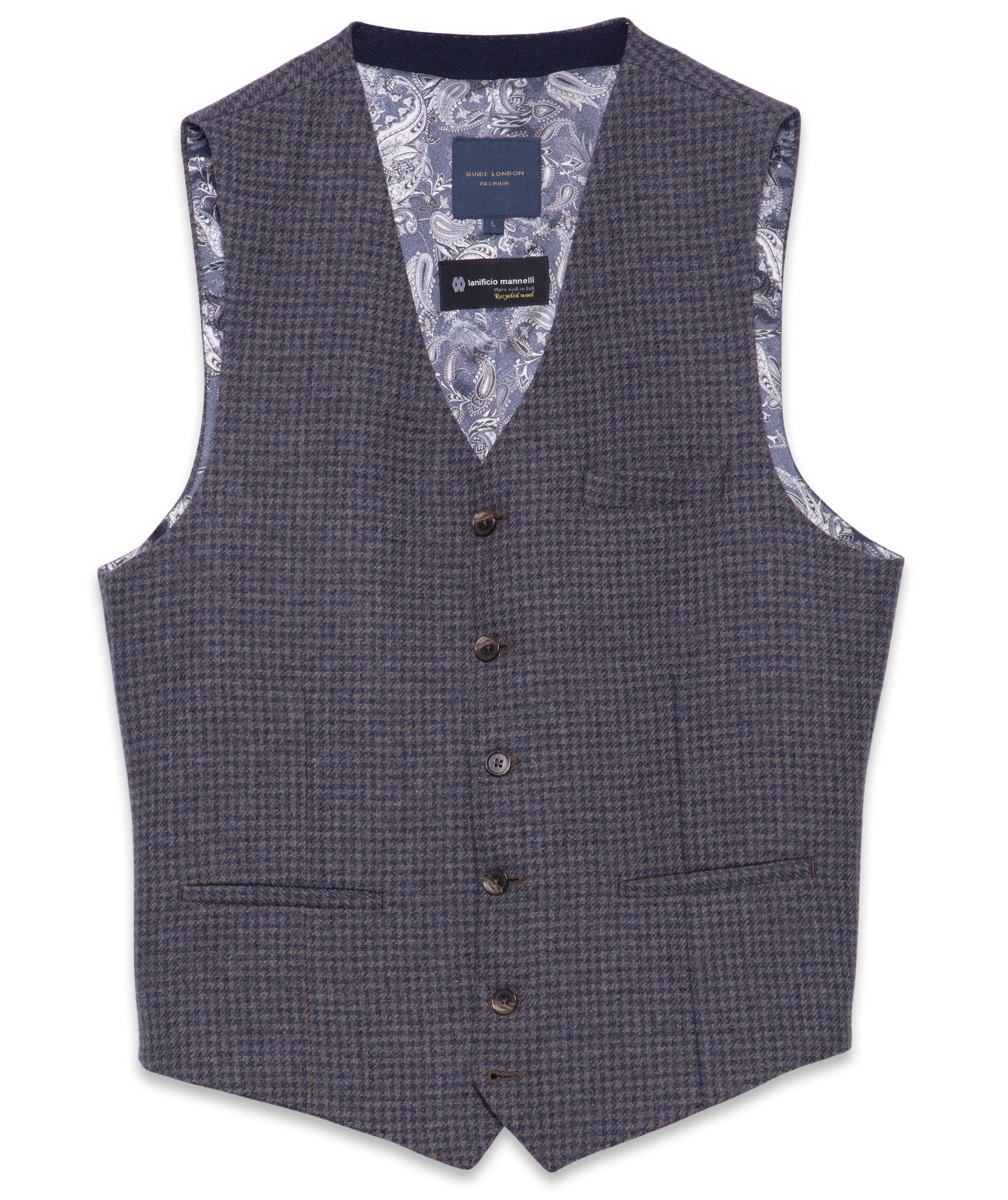 Guide London - Paisley Waistcoat - Taupe/Grey