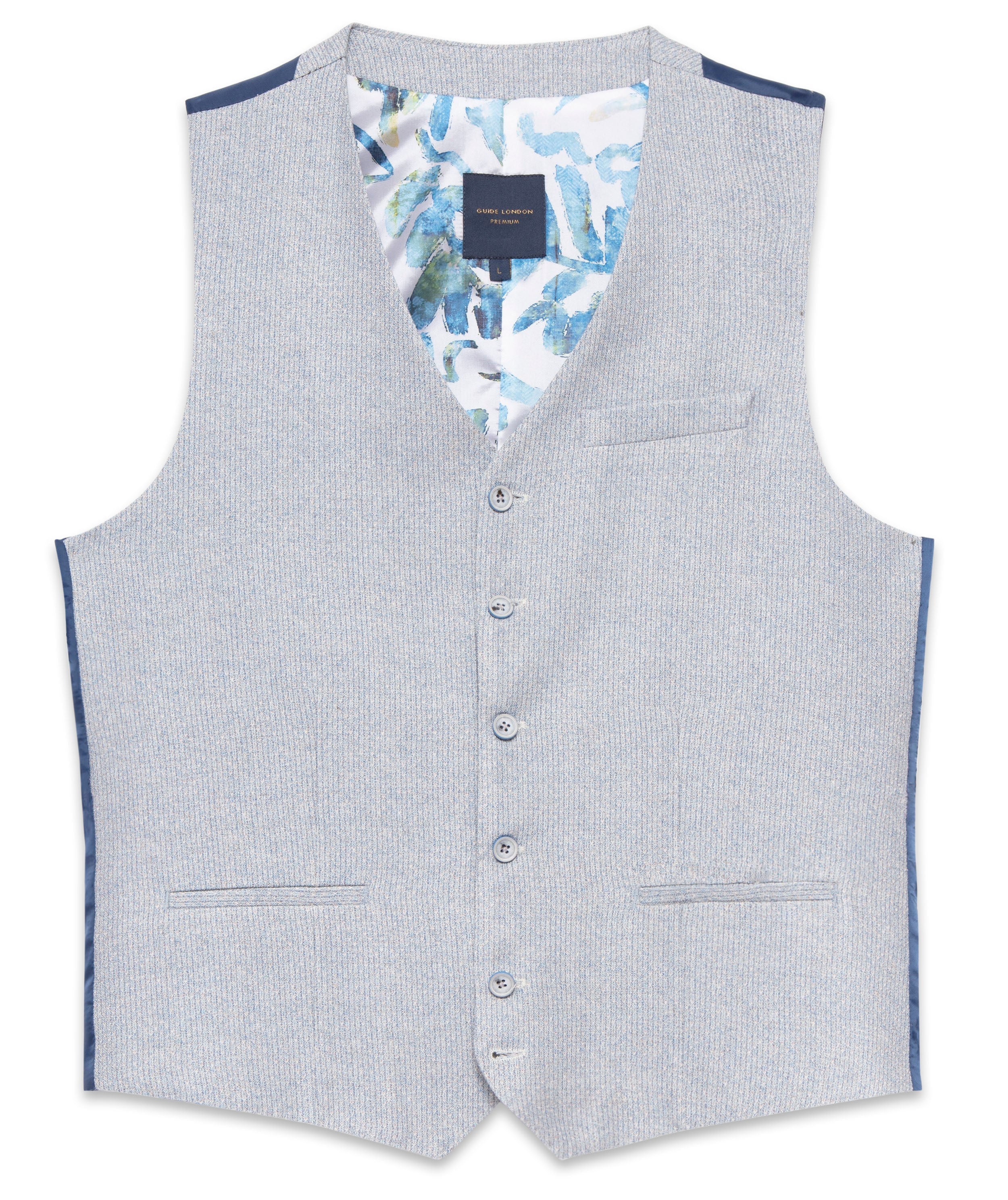 Guide London - Watercolour Waistcoat - Royal Blue/Silver
