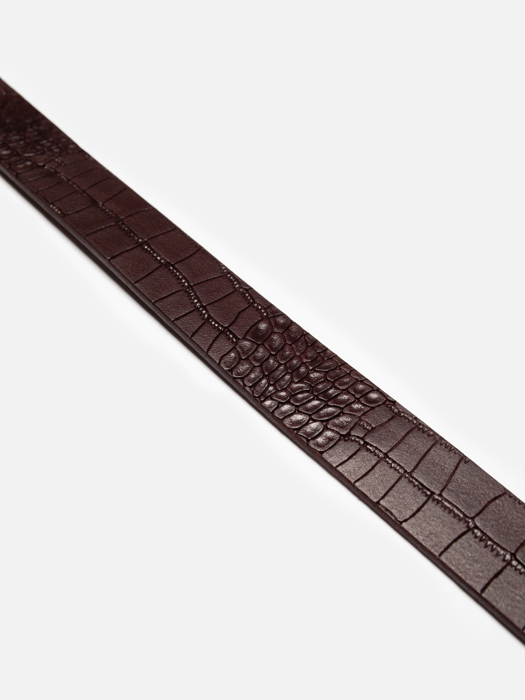 Nudie - Western Faux Croco Silver Belt - Burgundy