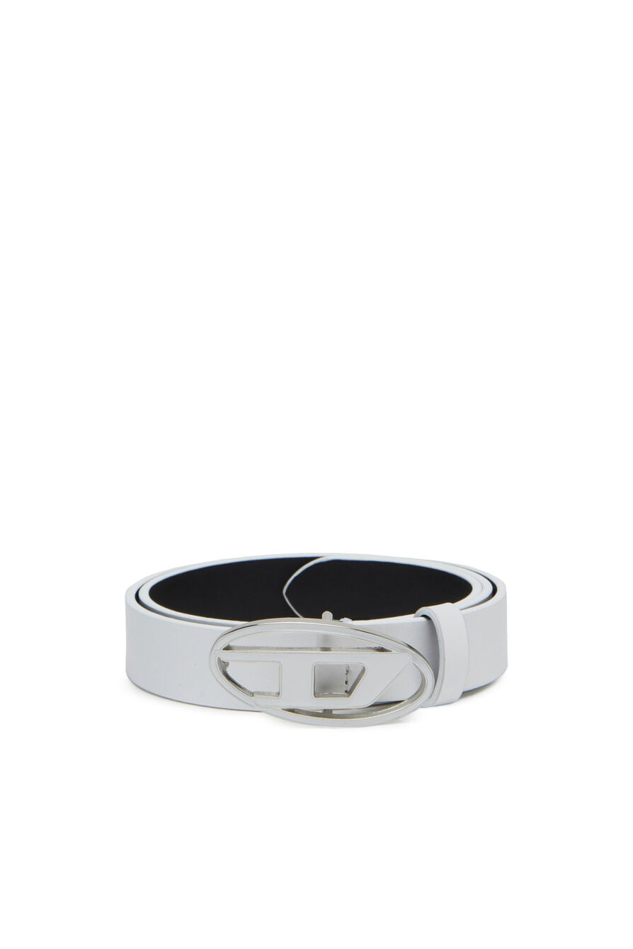 Diesel -B-1DR 25 Oval-D Logo Belt - White