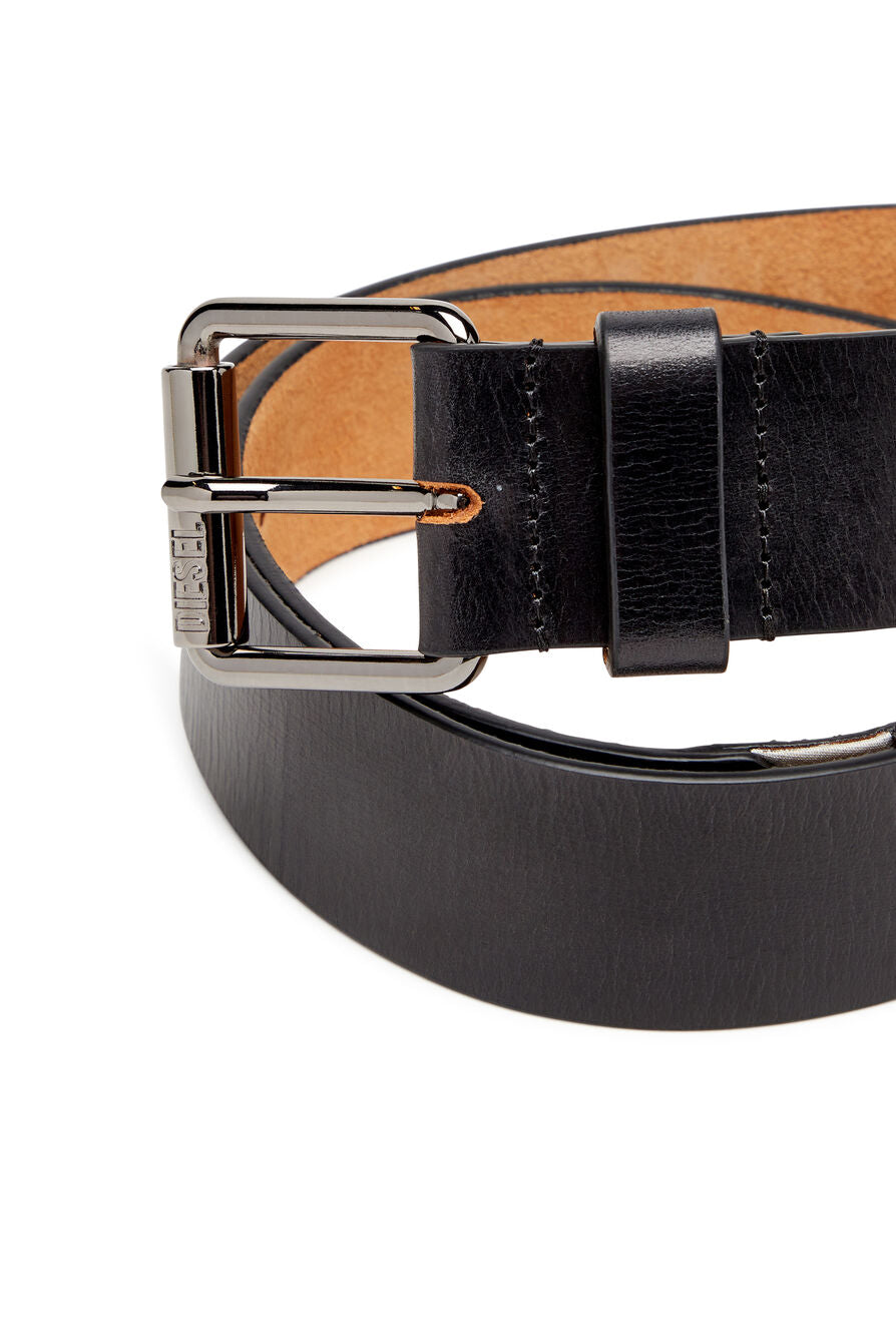 Diesel - B-Flag Leather Belt - Black