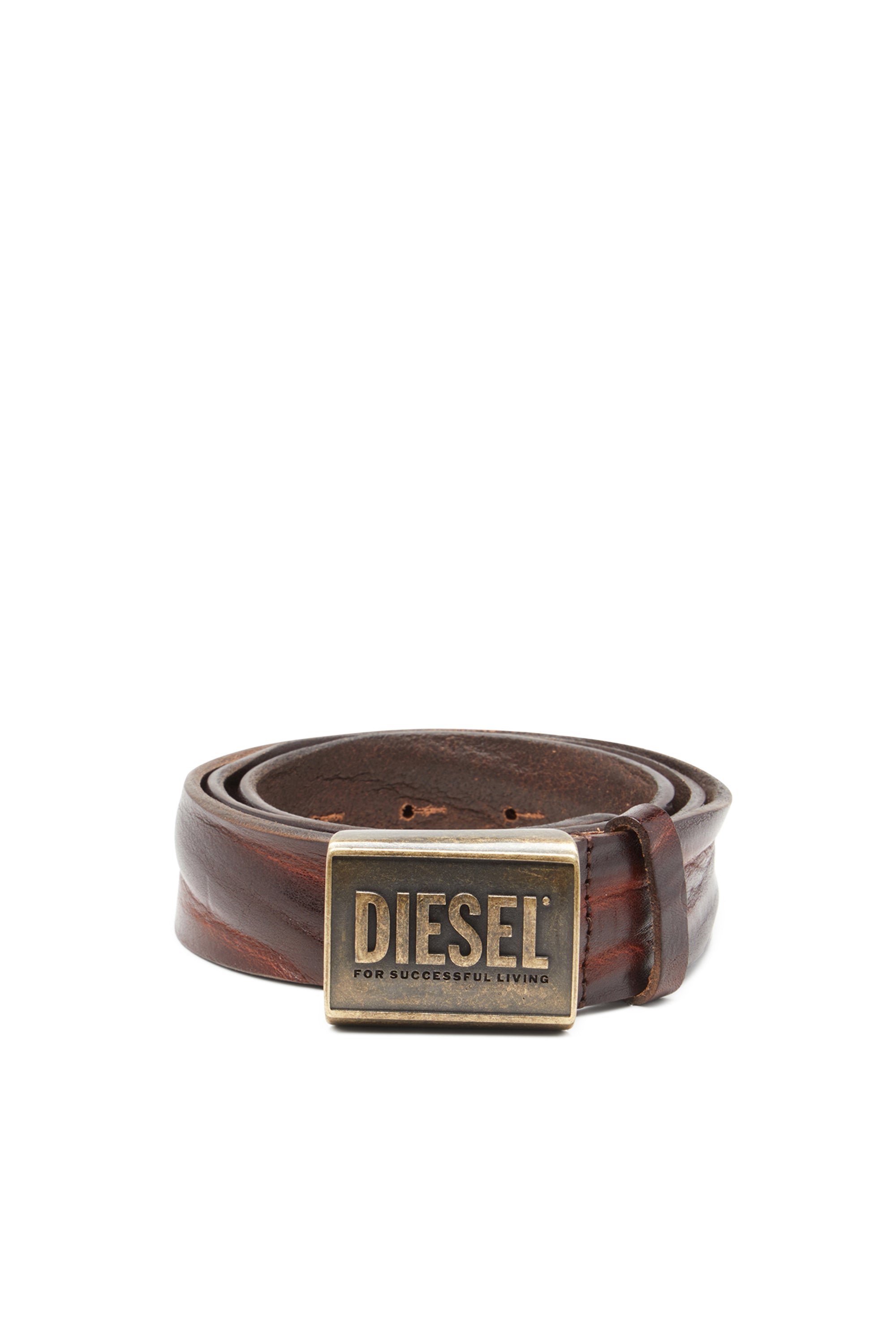 Diesel - B-Metal Biscotto Leather Belt - Brown