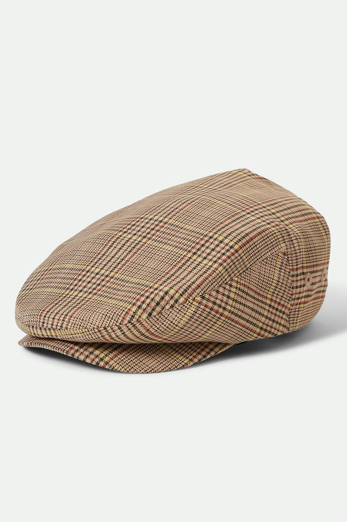 Brixton - Hooligan Lightweight Snap Cap - Tan/Brown/Rust Houndstooth