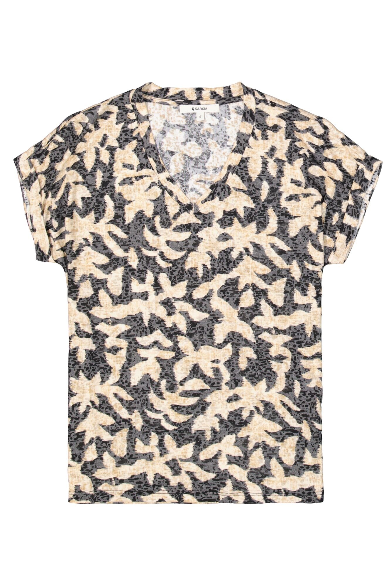 Garcia - Leaf Print Tee - Black