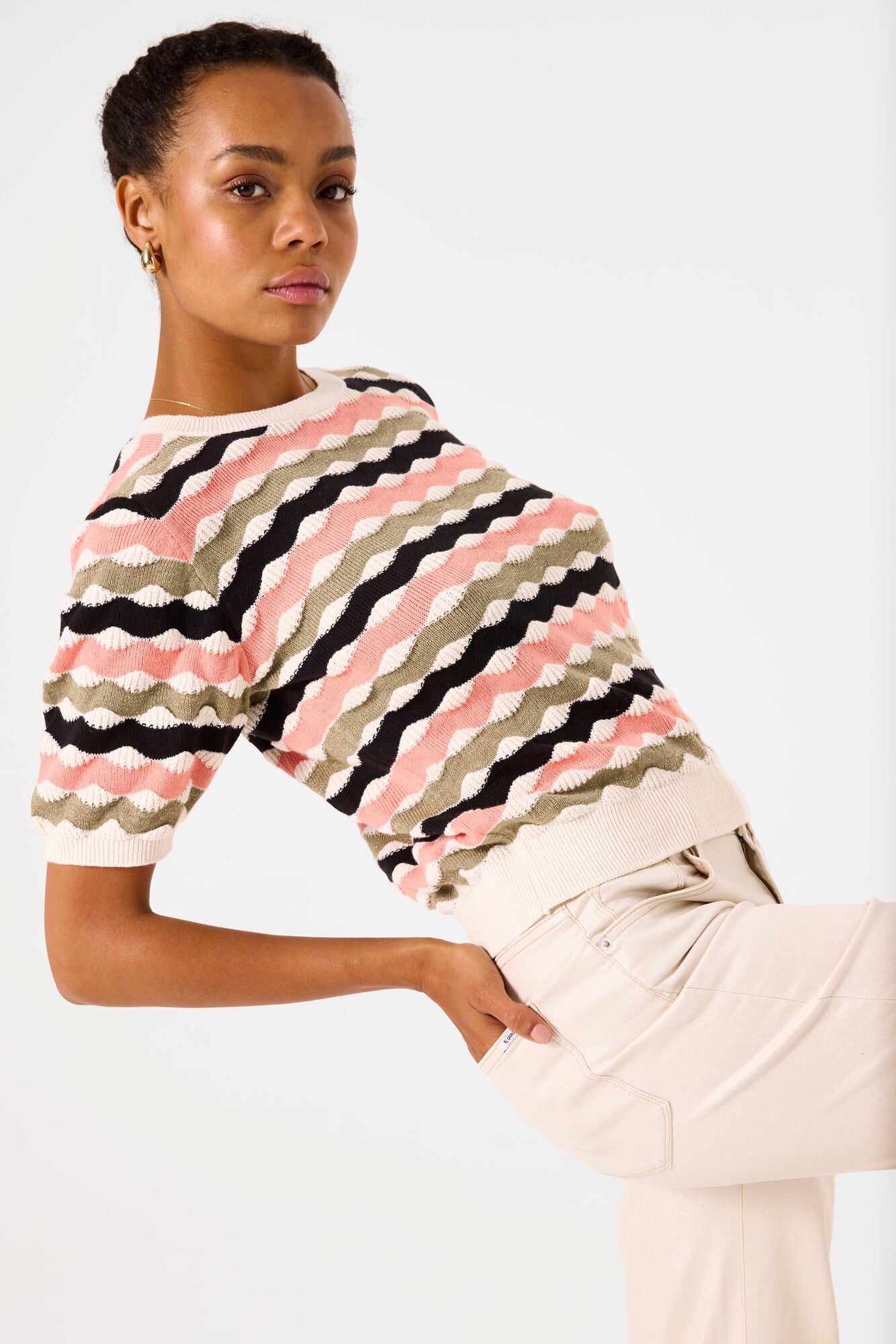 Garcia - Knit SS Pullover - Whitecap