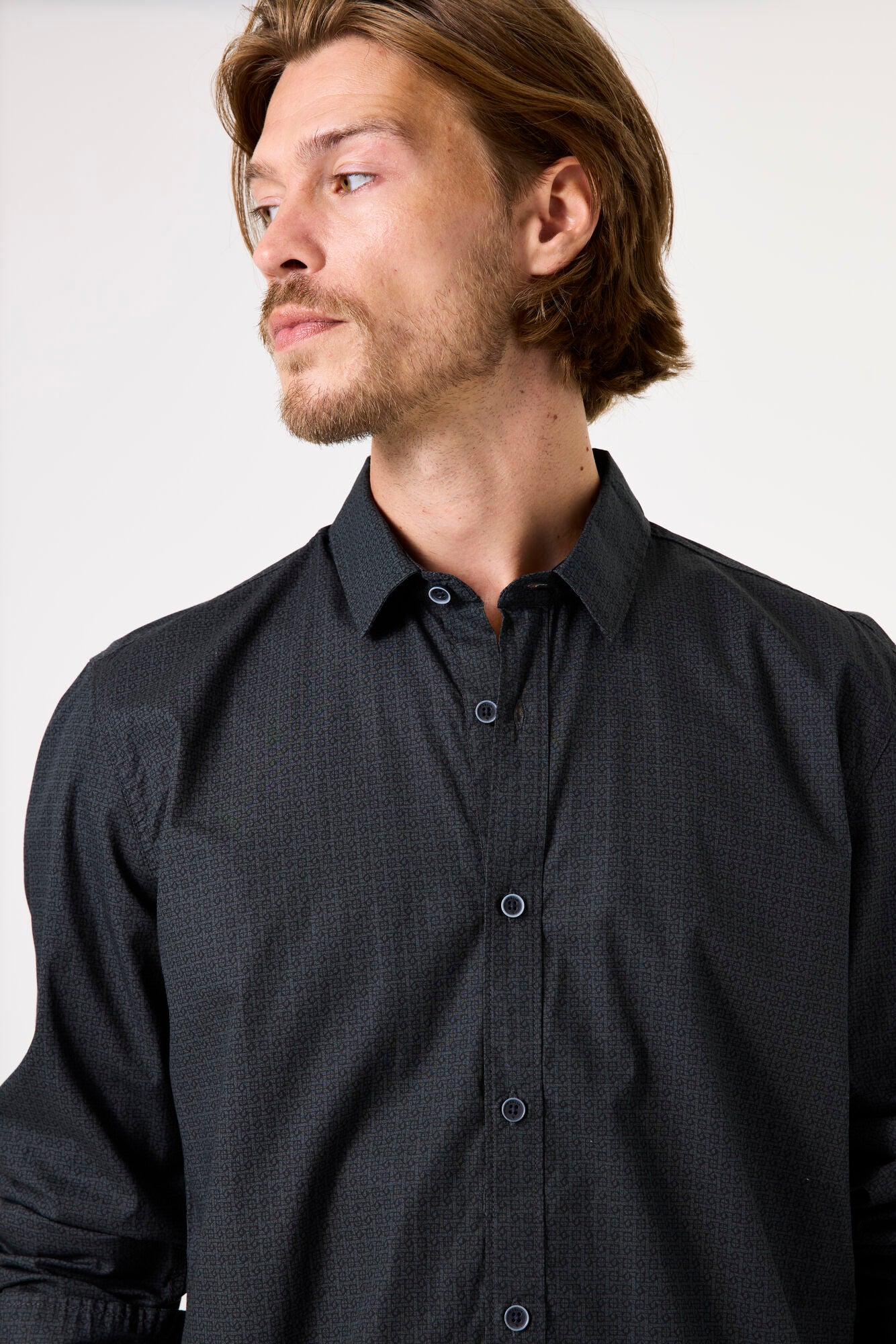 Garcia - Mini Print LS Shirt - Slate