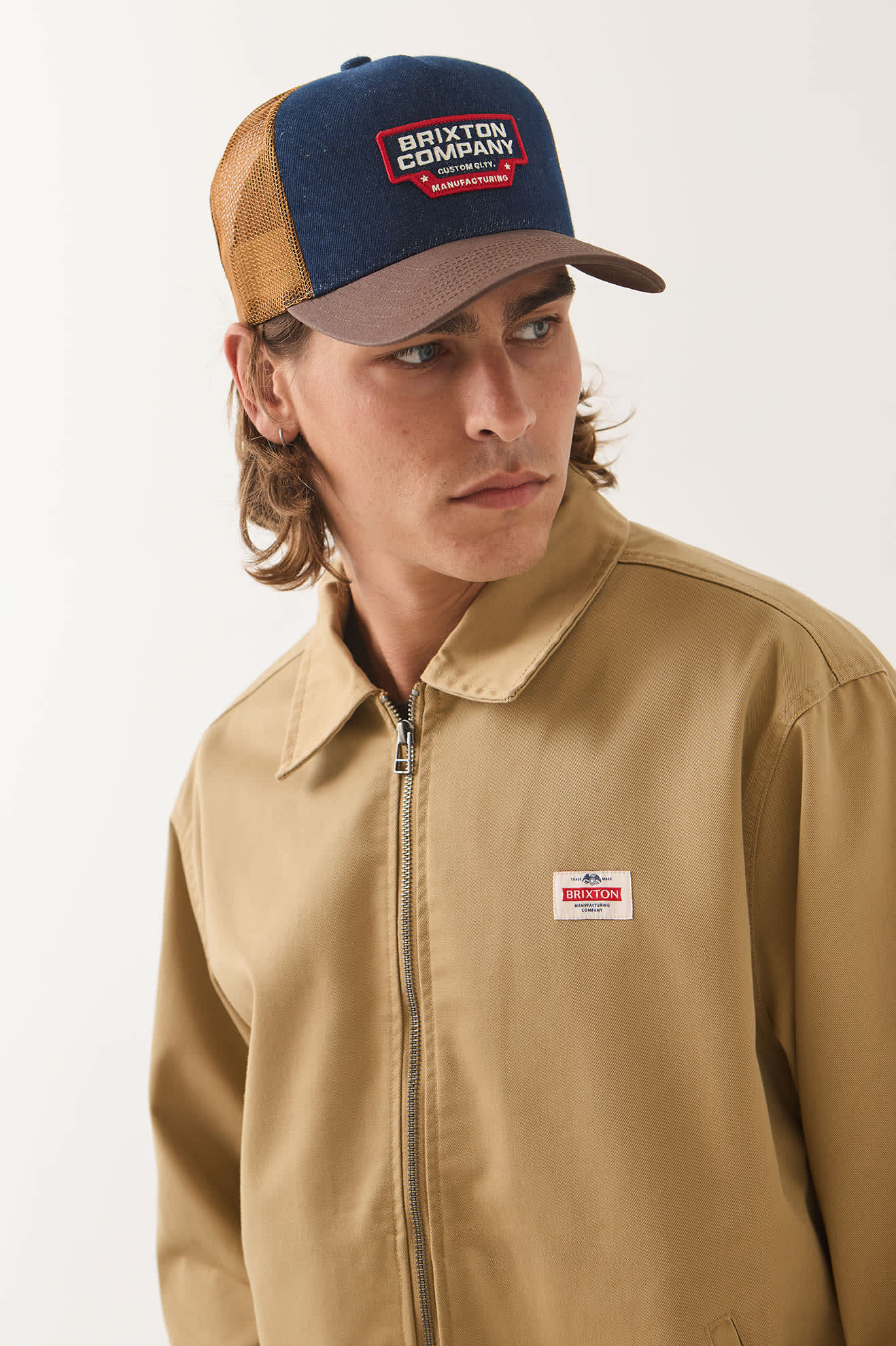 Brixton - Trademark Lightweight Garage Zip Jacket - British Khaki
