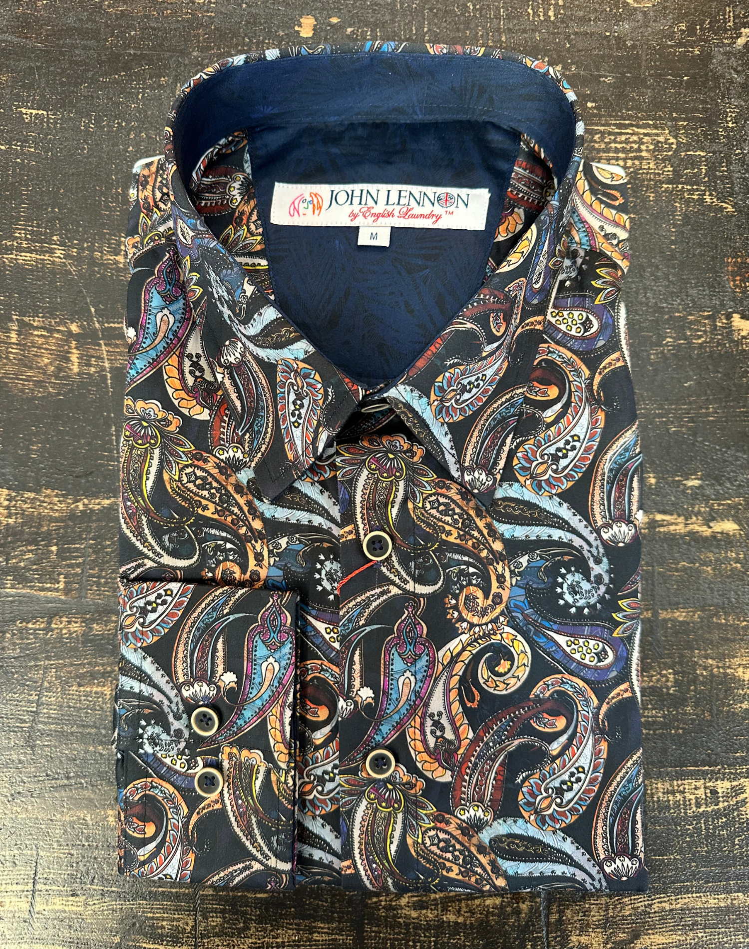 English Laundry - John Lennon LS Shirt - Black Paisley Multi