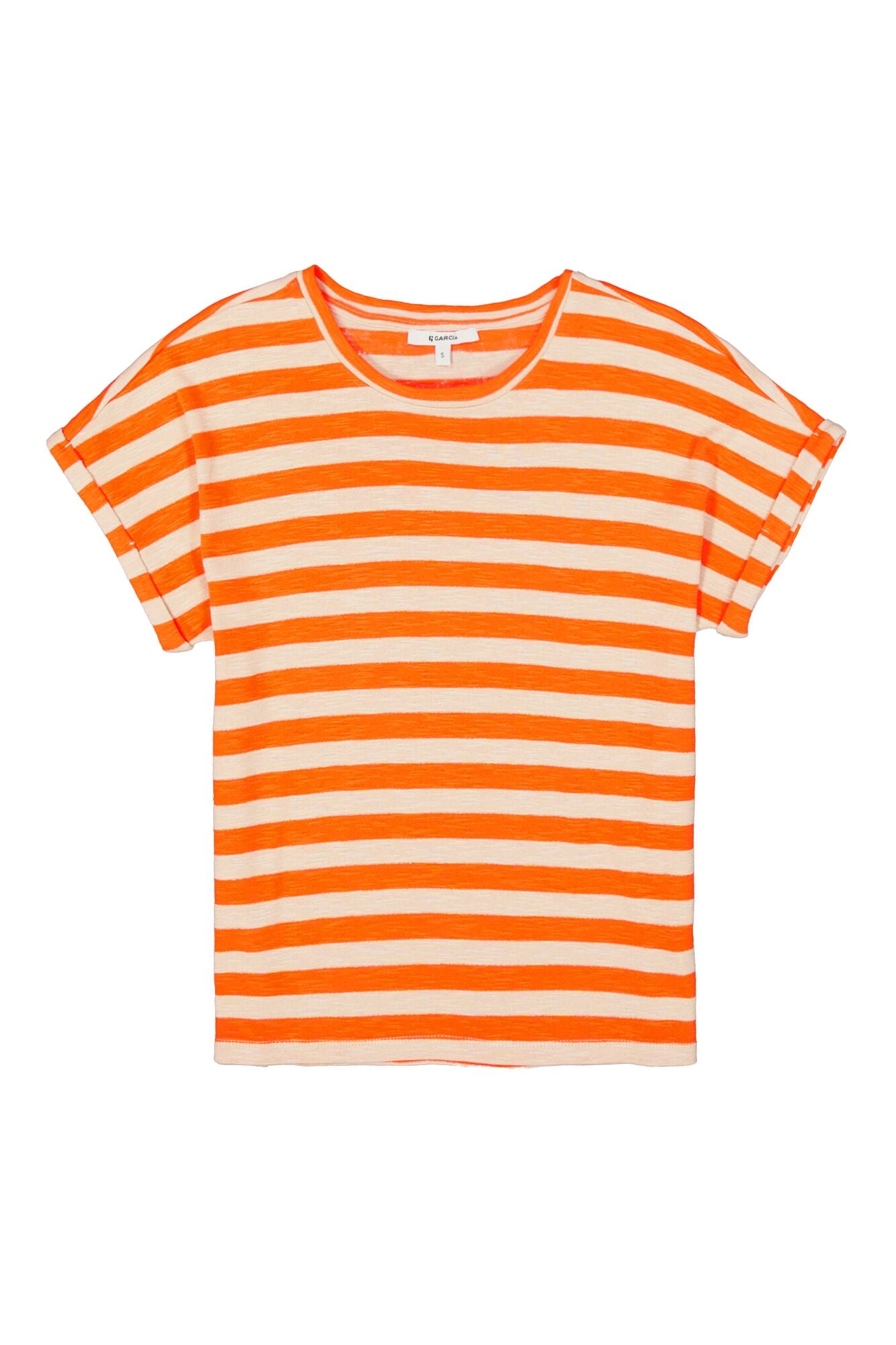 Garcia - Striped Tee - Tangerine Red