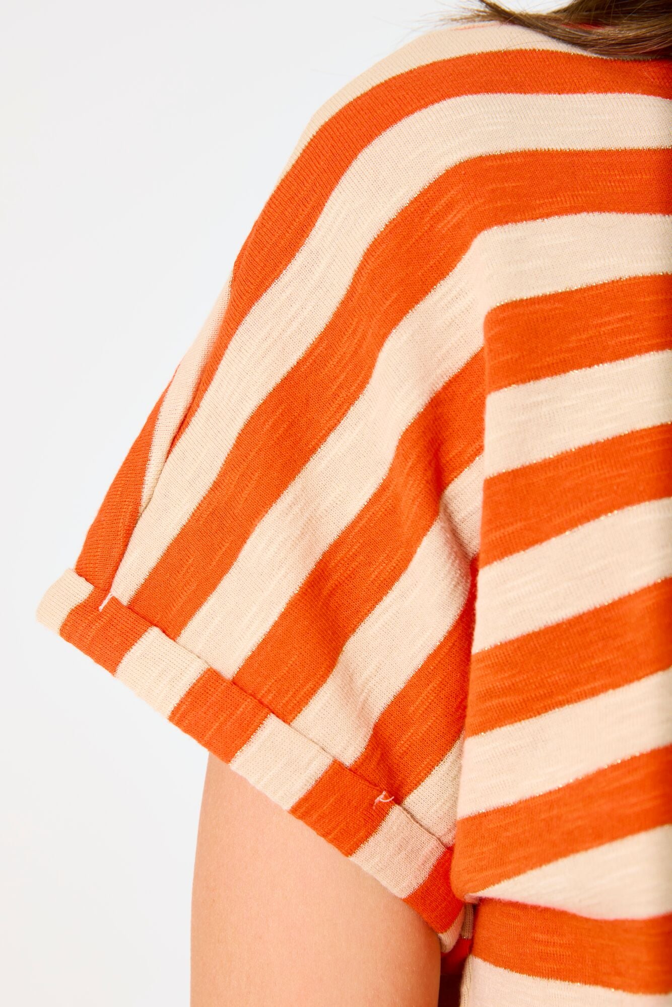 Garcia - Striped Tee - Tangerine Red