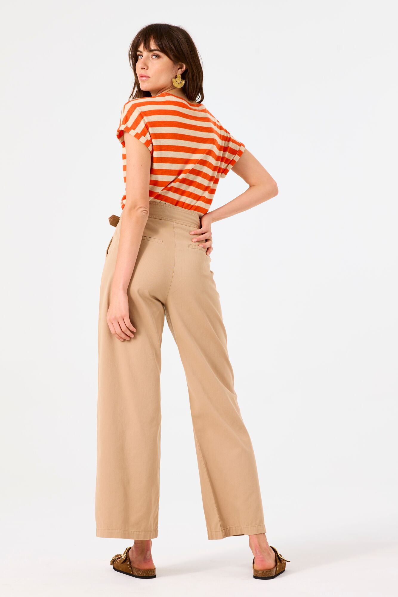 Garcia - Striped Tee - Tangerine Red