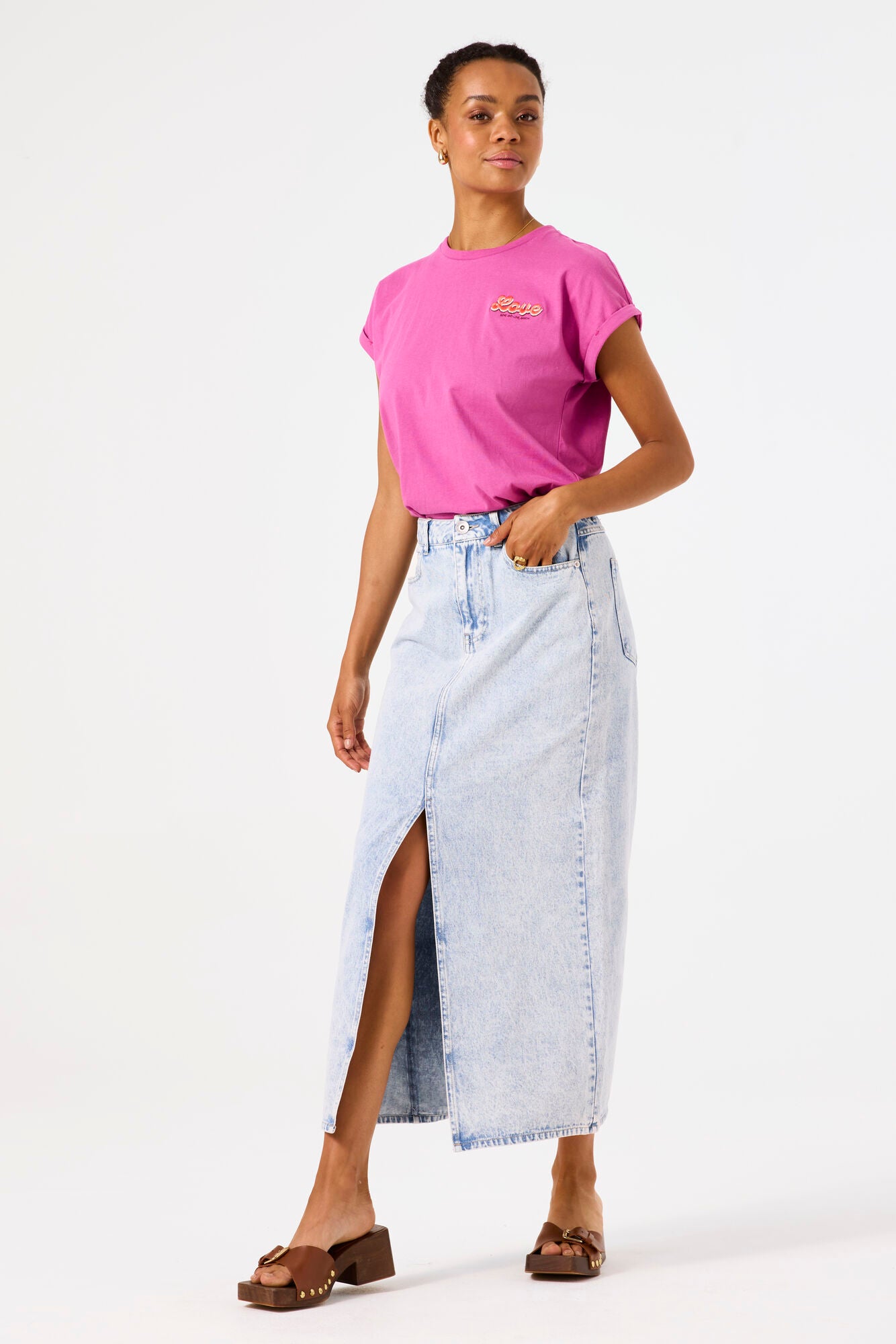 Garcia - Denim Skirt - Bleached Blue