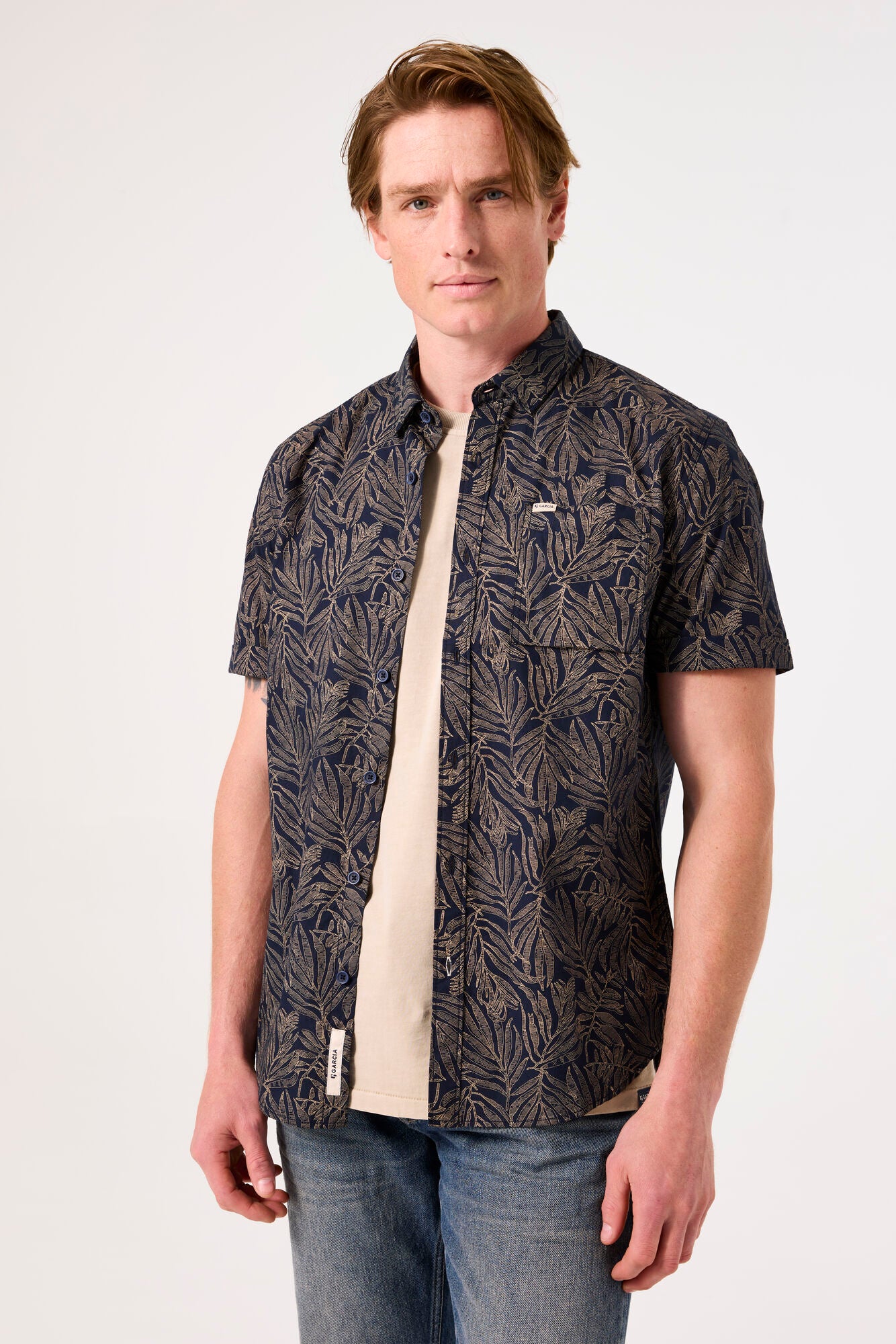 Garcia - Gold Palm SS Shirt - Deep Ink