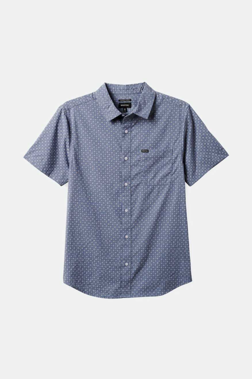 Brixton - Charter Print SS Shirt - Flint Stone Blue Micro