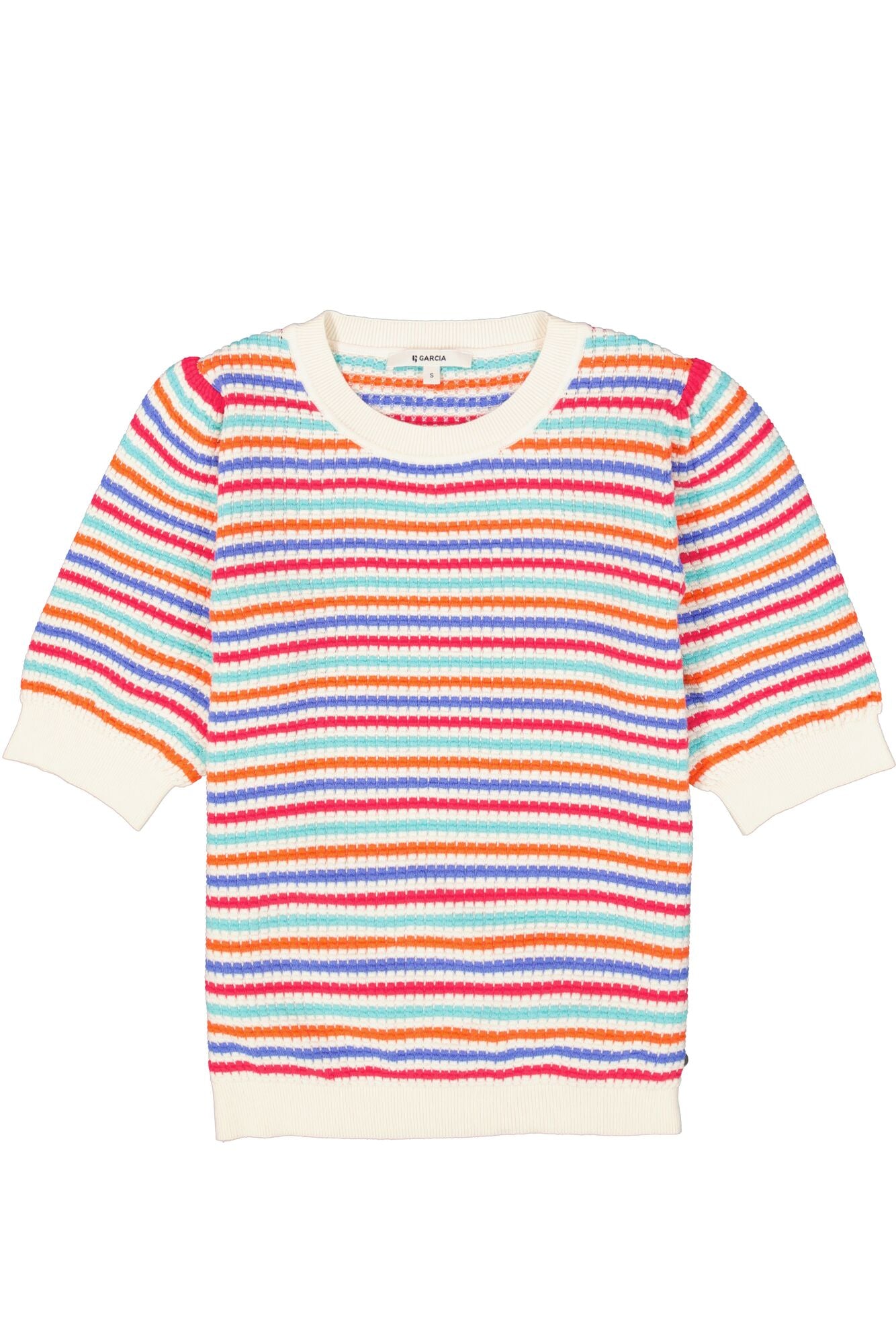 Garcia - Striped Knit SS Pullover - Whitecap