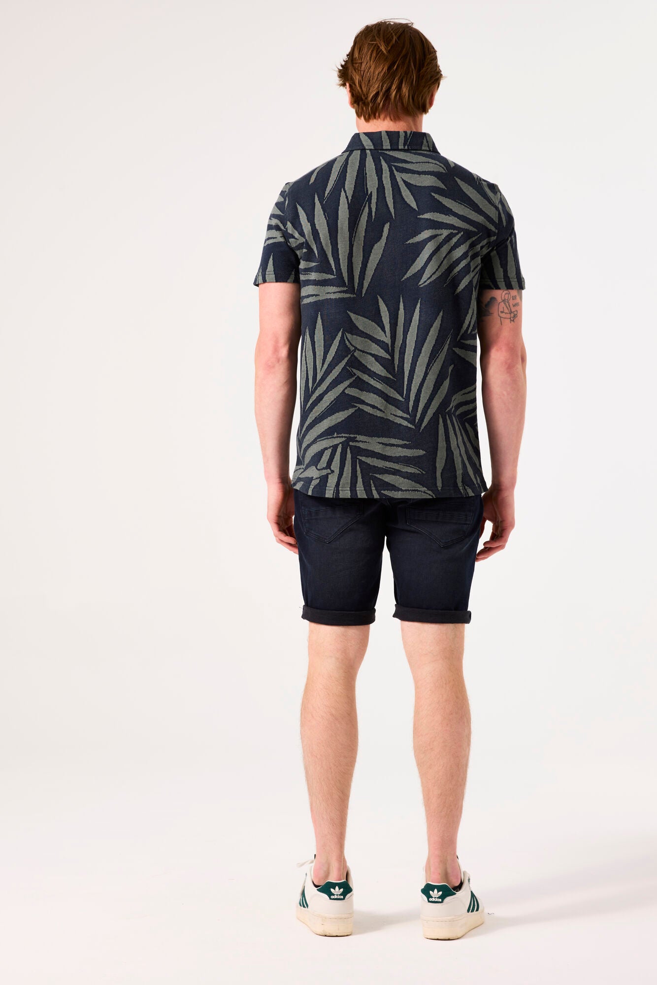 Garcia - Palm Print SS Polo - Deep Ink