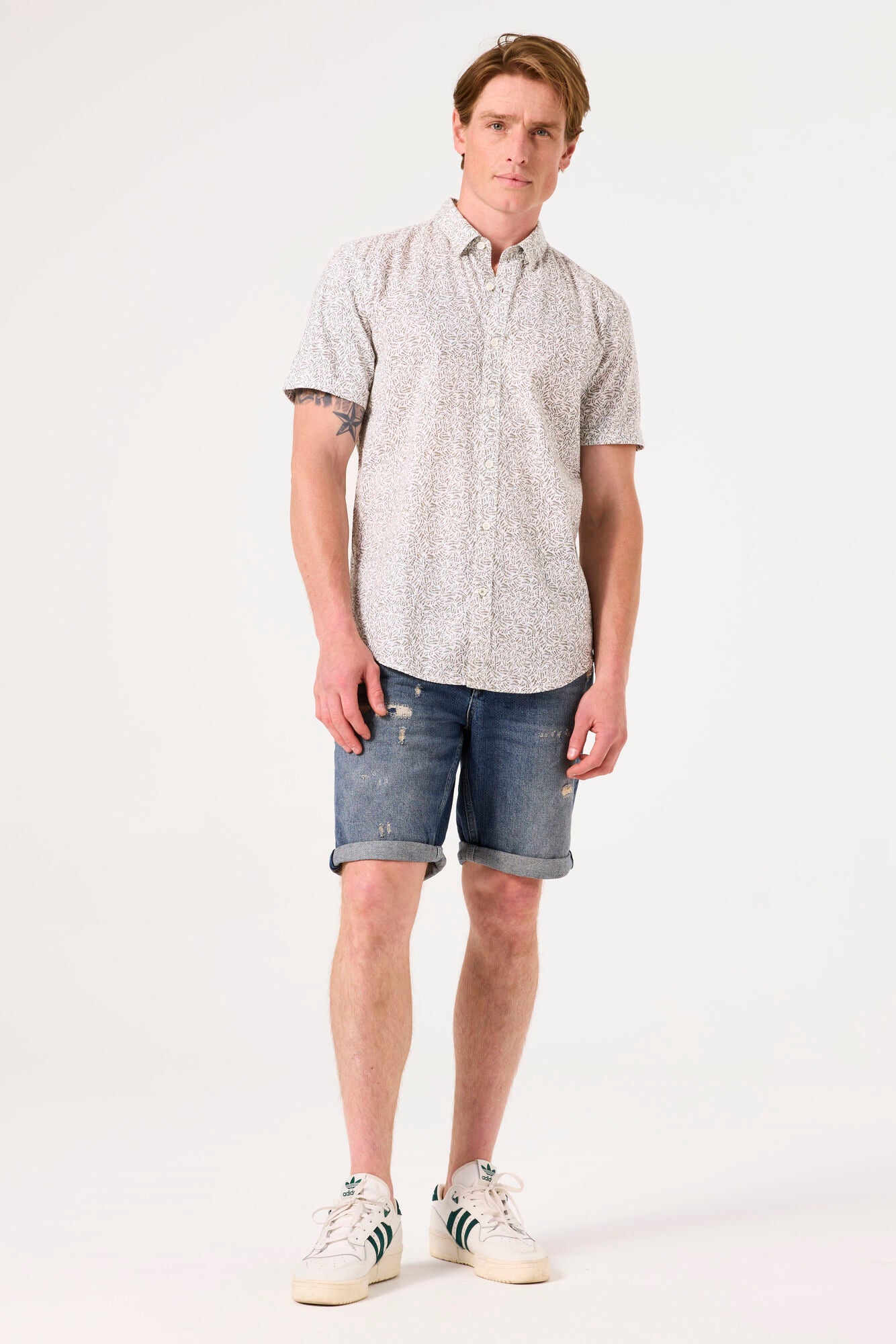 Garcia - Fern Print SS Shirt - White