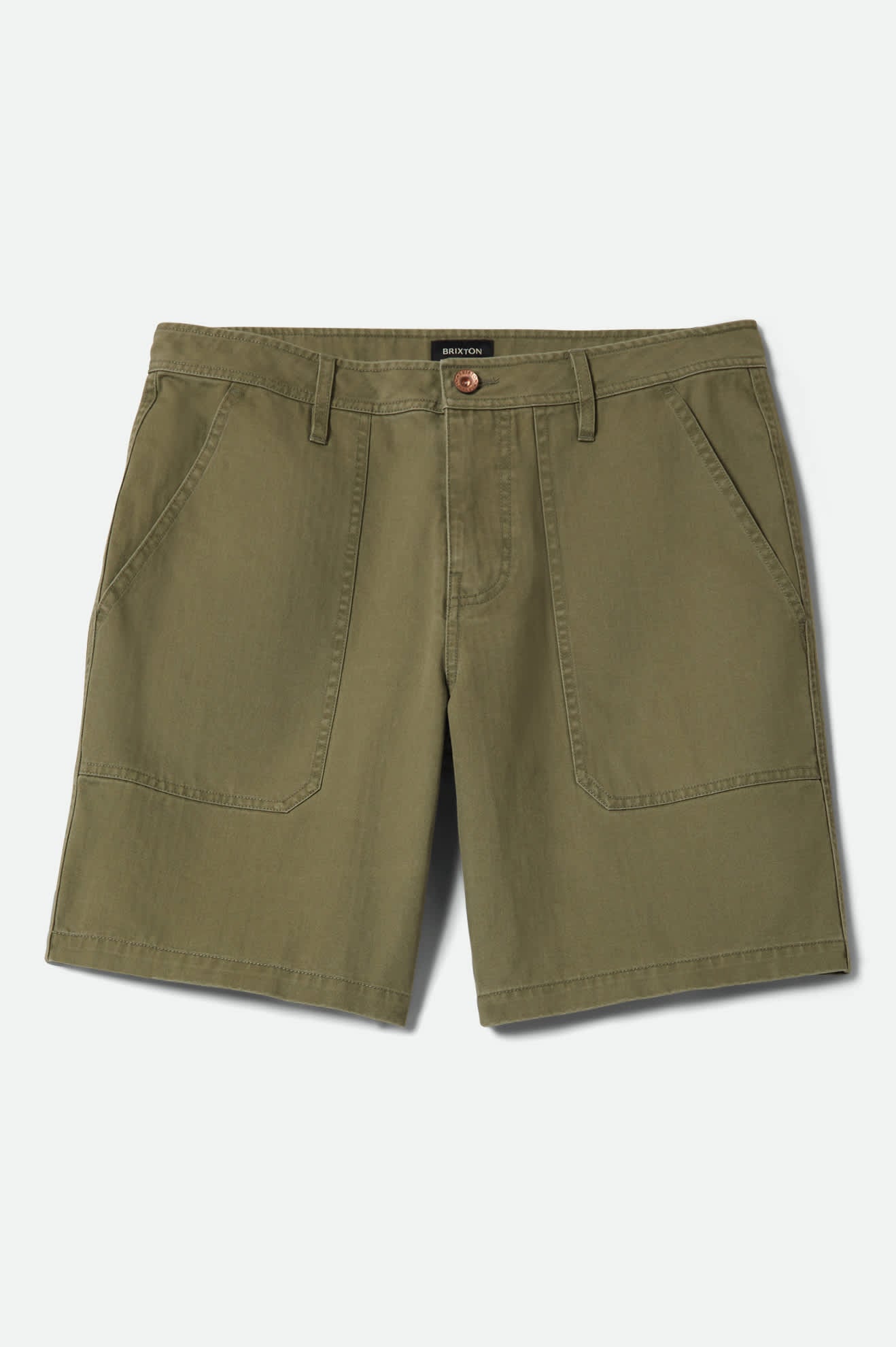 Brixton - Surplus Vintage Wash Herringbone Short - Washed Olive Green