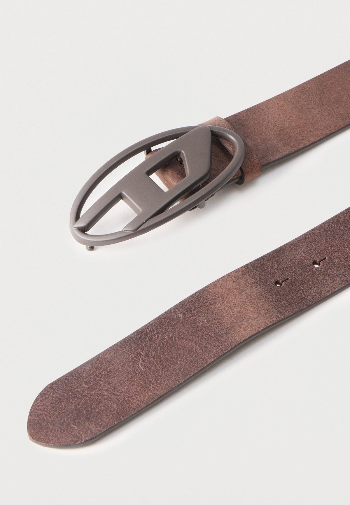 Diesel - B-1DR Matte Oval-D Logo Belt - Brown