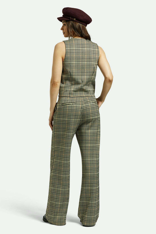 Brixton - Menswear Plaid Leisure Trouser - Winter White/Black Plaid