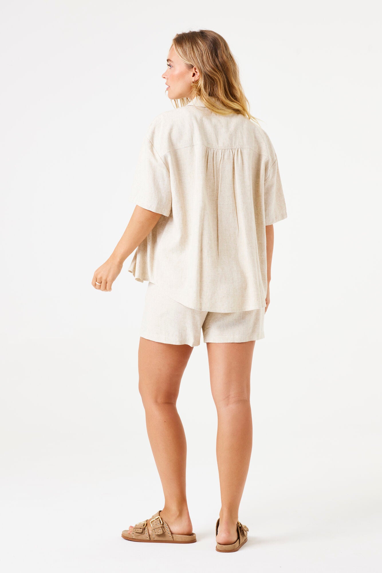 Garcia - Linen Blend SS Shirt - Beige Stone