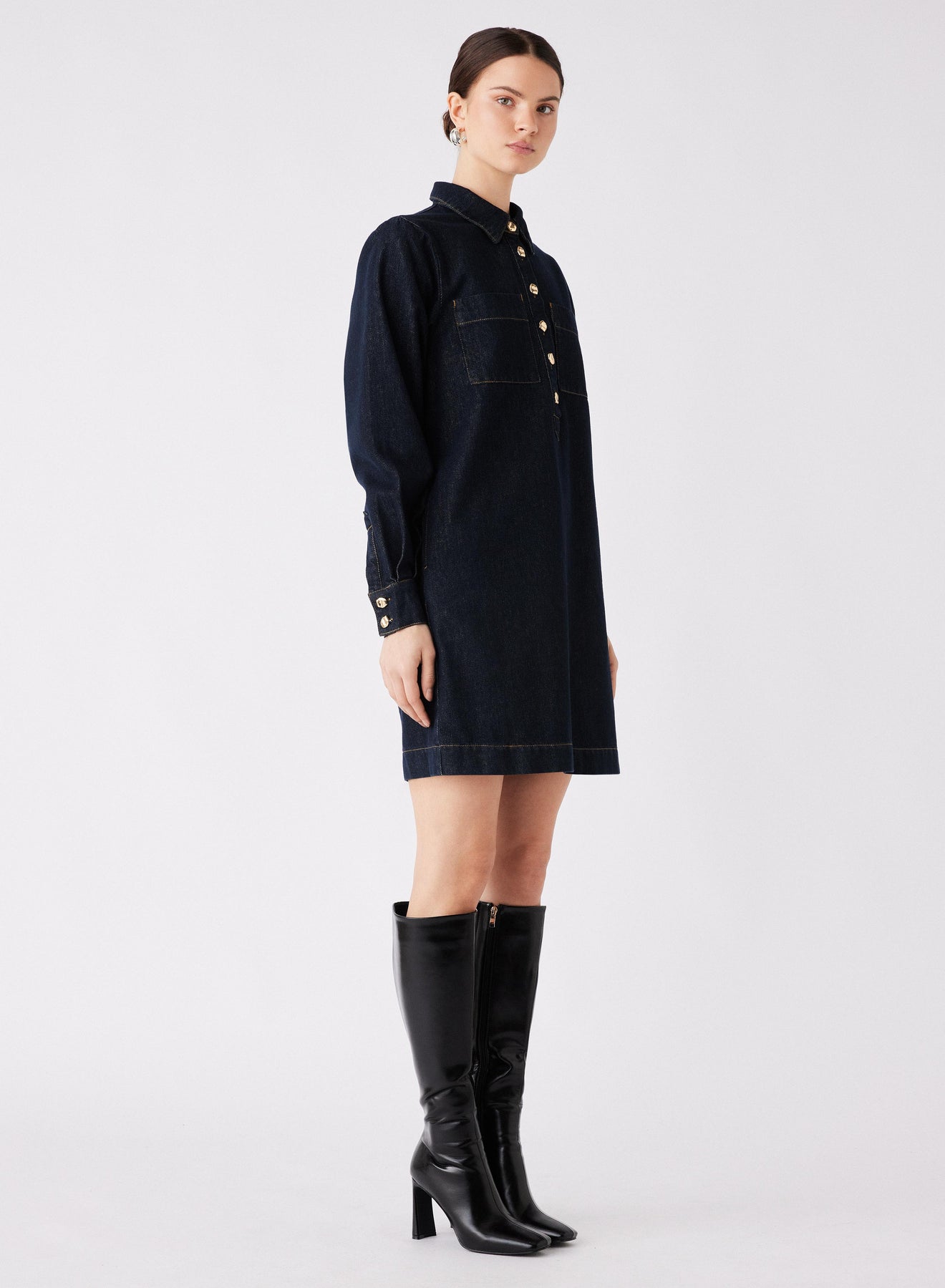 Esmaee - Central Denim Dress - Dark Denim