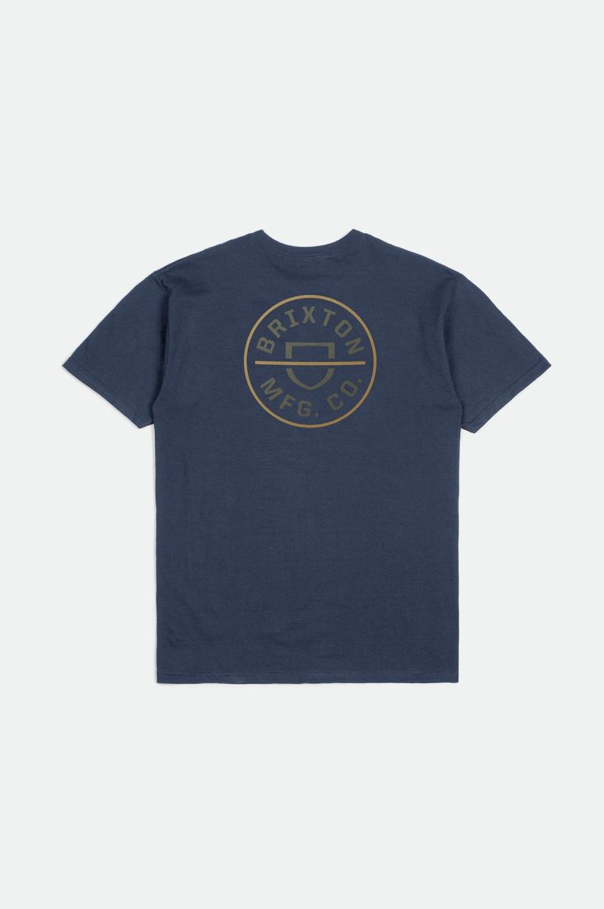 Brixton - Crest II SS Tee - Washed Navy/Olive Surplus/Antelope