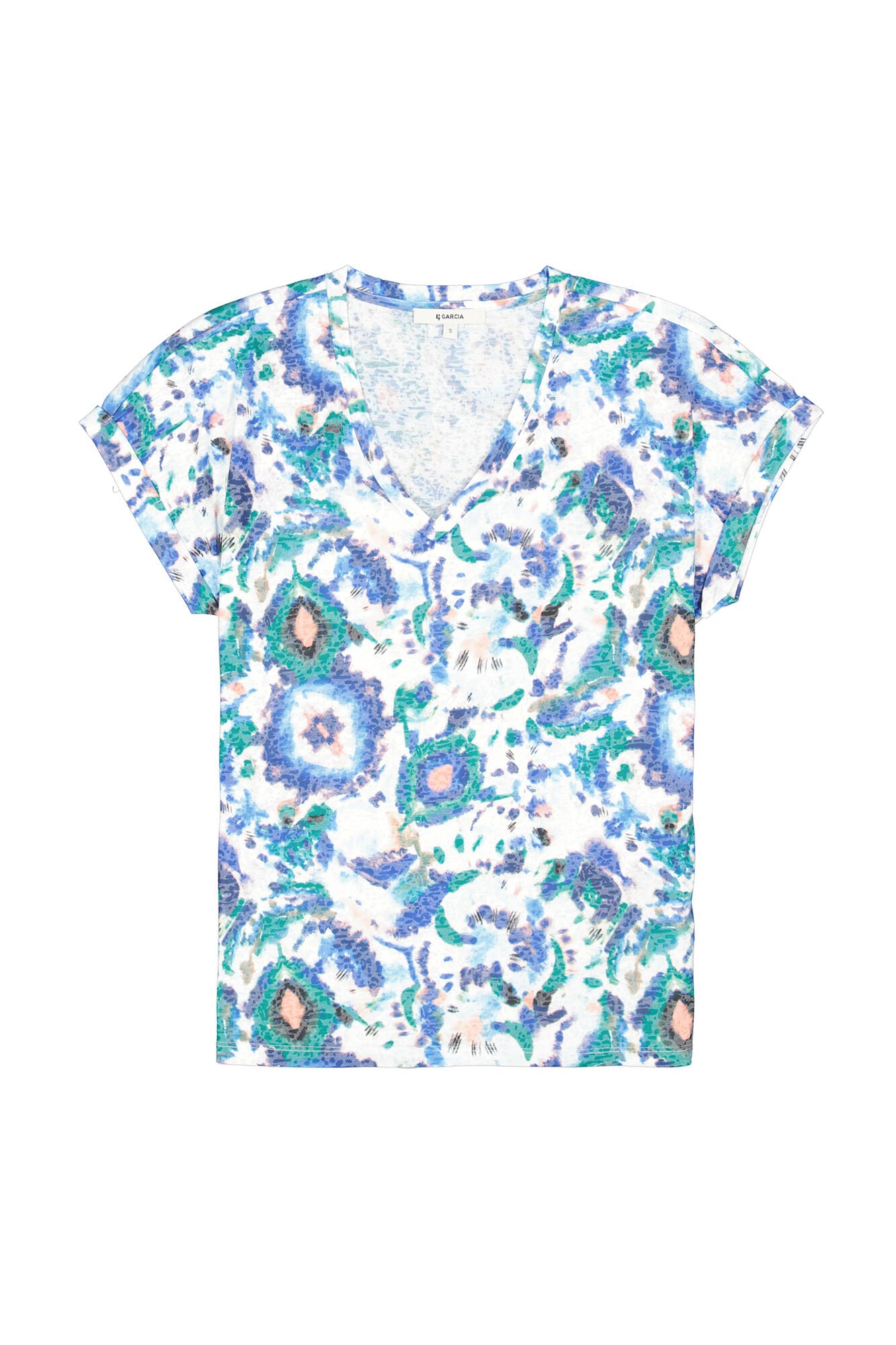 Garcia - Printed V-Neck Tee - Vivid Green
