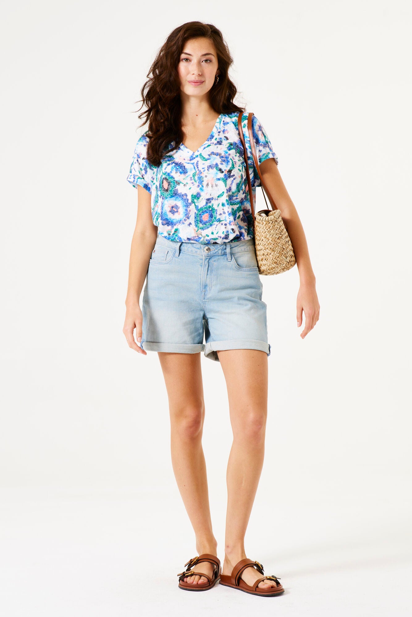 Garcia - Printed V-Neck Tee - Vivid Green