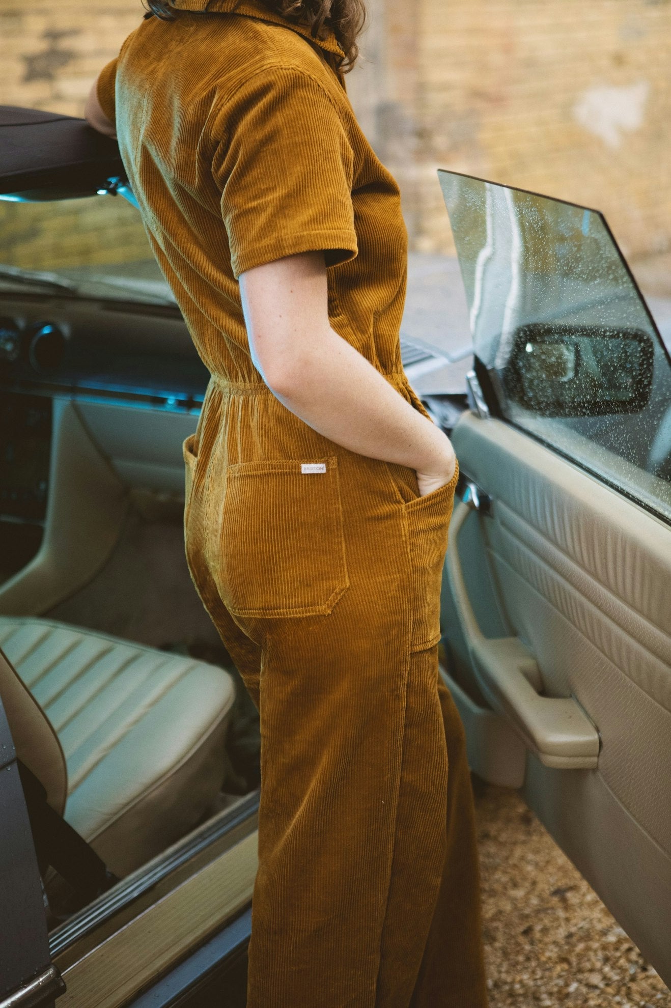 Brixton - Utility Jumpsuit - Golden Brown Cord