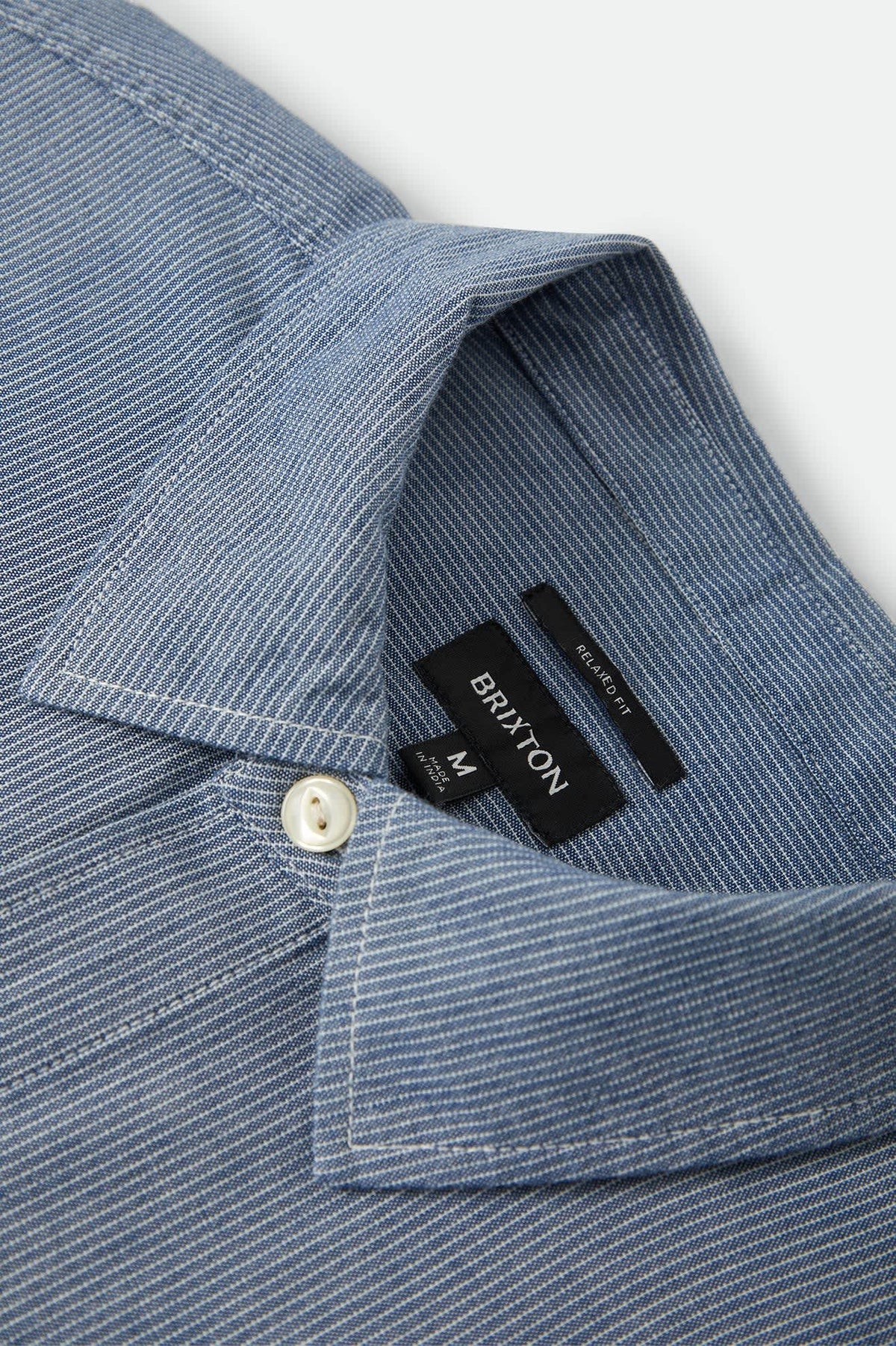 Brixton - Trademark LS Shirt - Blue Chambray Micro Stripe